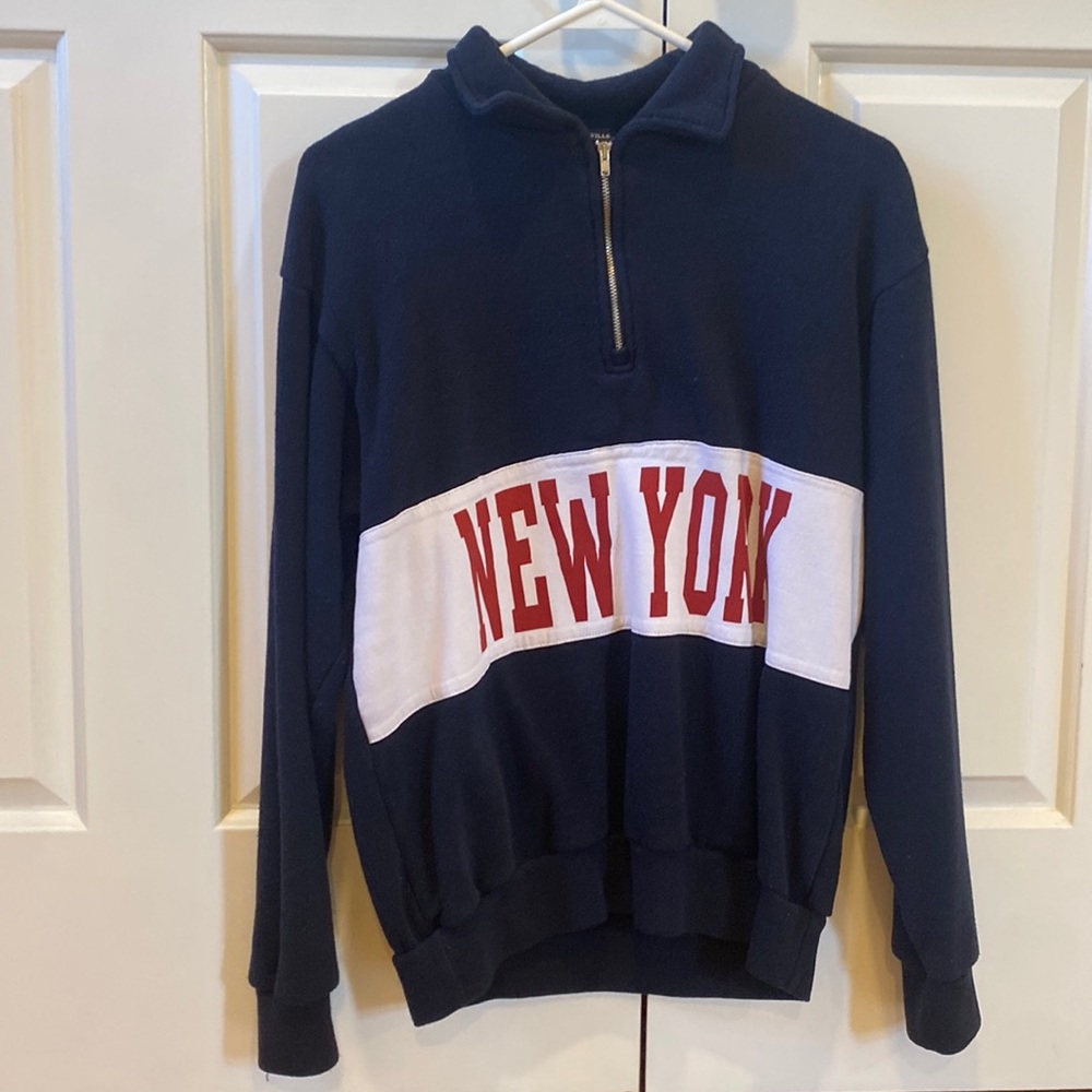 navy brandy melville quarter zip